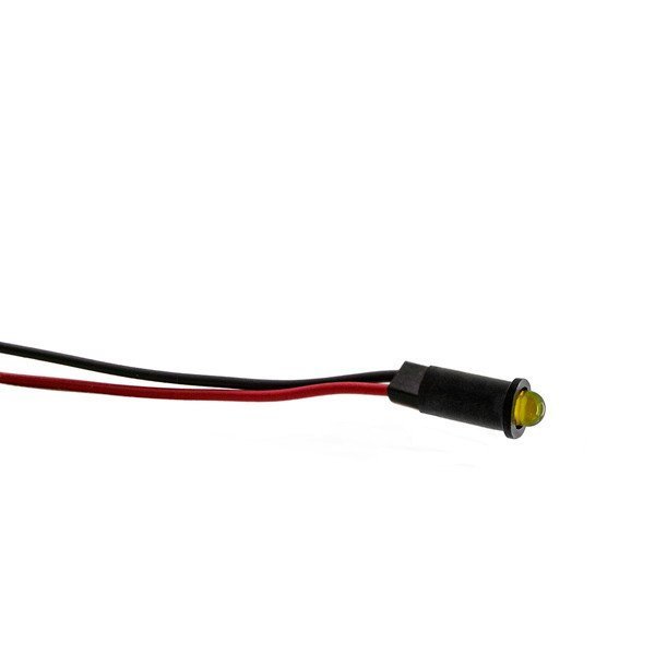 Dialight Led Panel Mount Indicators Yellow Diffused 14In Wire Leads 558-0301-007F